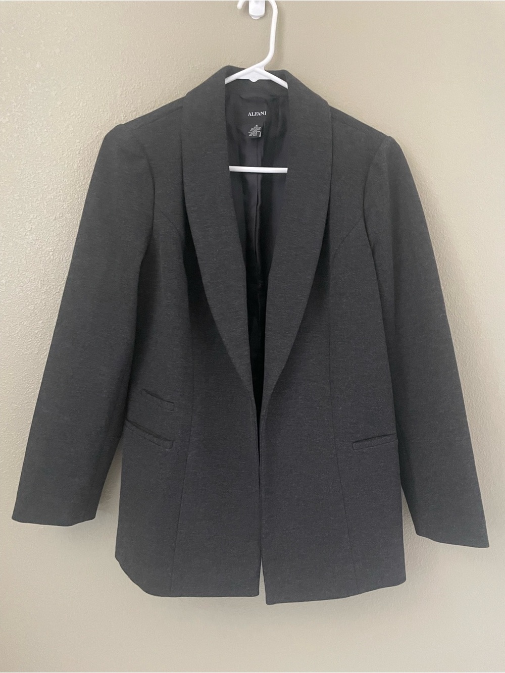 Alfani Women's Charcoal Gray Open Front Blazer Size 4
